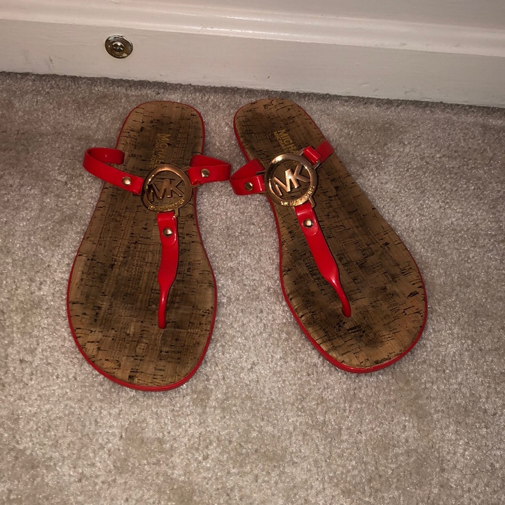 Michael Kors orange sandals. Size 10